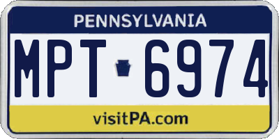 PA license plate MPT6974