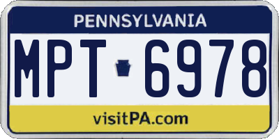 PA license plate MPT6978