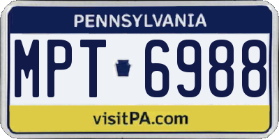 PA license plate MPT6988