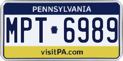 PA license plate MPT6989