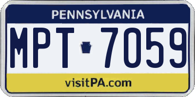 PA license plate MPT7059