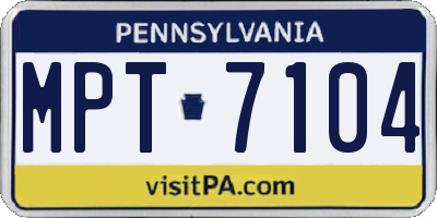 PA license plate MPT7104