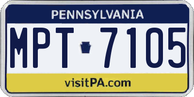 PA license plate MPT7105