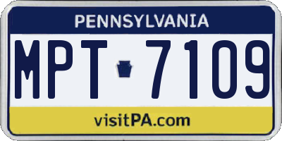 PA license plate MPT7109
