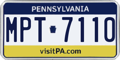 PA license plate MPT7110