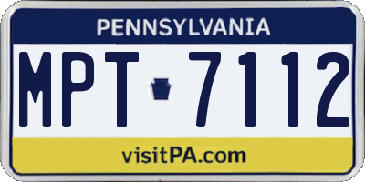 PA license plate MPT7112
