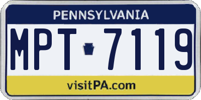 PA license plate MPT7119