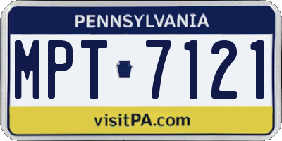 PA license plate MPT7121