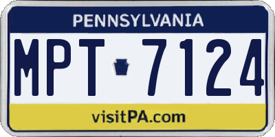 PA license plate MPT7124