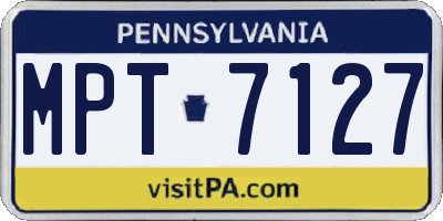 PA license plate MPT7127