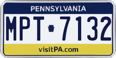 PA license plate MPT7132