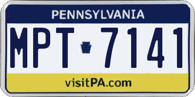 PA license plate MPT7141