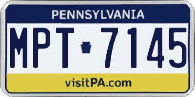 PA license plate MPT7145
