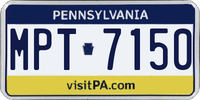 PA license plate MPT7150