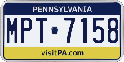 PA license plate MPT7158