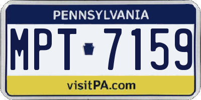 PA license plate MPT7159