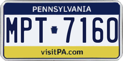PA license plate MPT7160