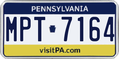 PA license plate MPT7164