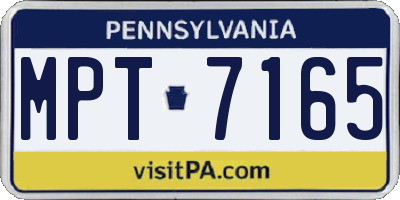 PA license plate MPT7165