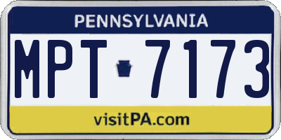 PA license plate MPT7173