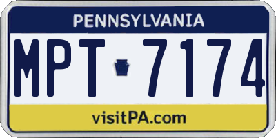PA license plate MPT7174