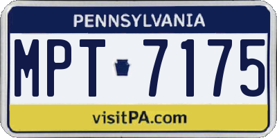 PA license plate MPT7175