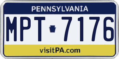 PA license plate MPT7176