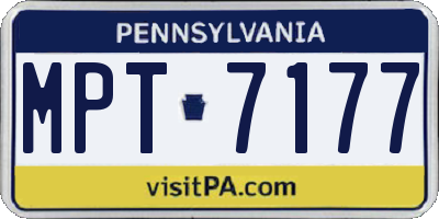 PA license plate MPT7177