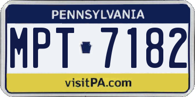 PA license plate MPT7182