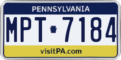 PA license plate MPT7184