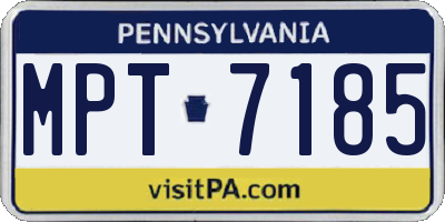 PA license plate MPT7185