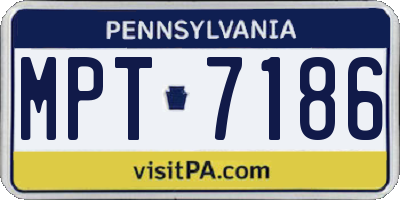 PA license plate MPT7186