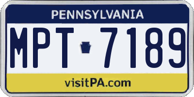 PA license plate MPT7189