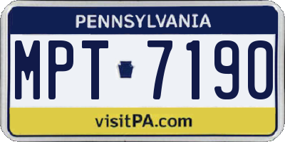 PA license plate MPT7190