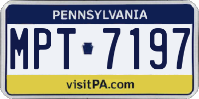 PA license plate MPT7197