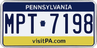 PA license plate MPT7198