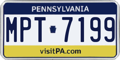 PA license plate MPT7199