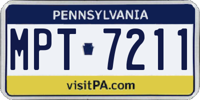 PA license plate MPT7211