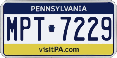 PA license plate MPT7229