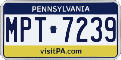 PA license plate MPT7239