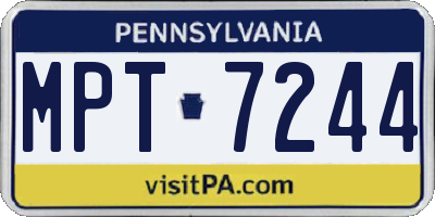 PA license plate MPT7244