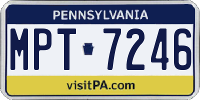 PA license plate MPT7246