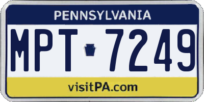 PA license plate MPT7249