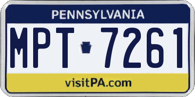 PA license plate MPT7261