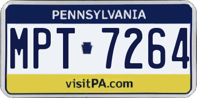 PA license plate MPT7264