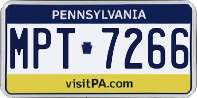 PA license plate MPT7266