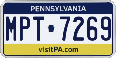 PA license plate MPT7269