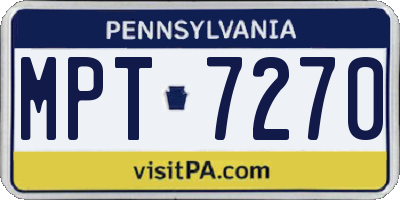 PA license plate MPT7270