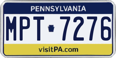 PA license plate MPT7276