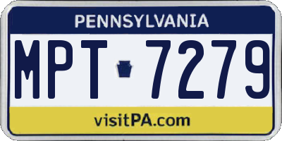 PA license plate MPT7279